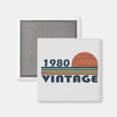 1980生まれ年のヴィンテージ誕生日ギフト マグネット (正面/裏面)