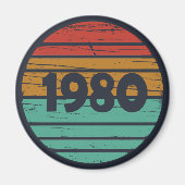 1980生まれ年のヴィンテージ誕生日ギフト マグネット (正面)