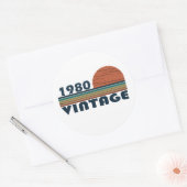 1980生まれ年のヴィンテージ誕生日ギフト ラウンドシール (封筒)