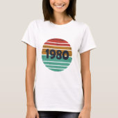 1980生まれ年のヴィンテージ誕生日ギフト Tシャツ (正面)
