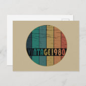 1980生まれ年のヴィンテージ シーズンポストカード (正面/裏面)