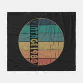 1980生まれ年のヴィンテージ フリースブランケット (正面(横))