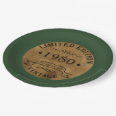 1980生まれ年のヴィンテージ ペーパープレート (アングル)