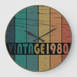 1980生まれ年のヴィンテージ ラージ壁時計