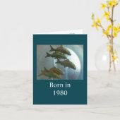 1980生まれ年の誕生日おもしろい事実 カード (黄色い花)