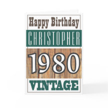 1980生まれ年グリーティングカード