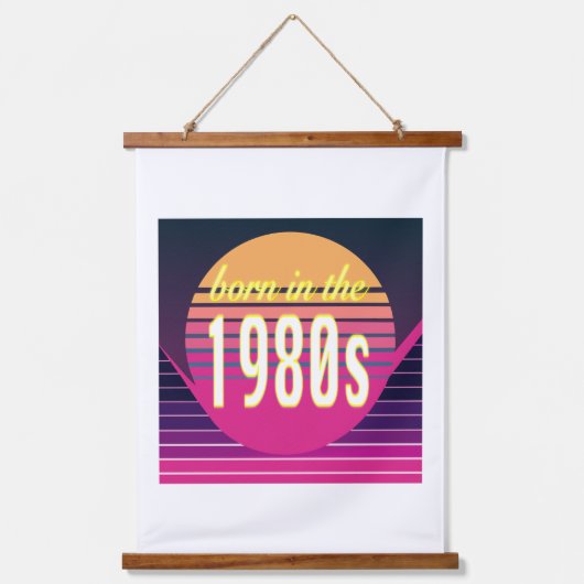 1980生まれ年代、ミレニアル世代、X世代、誕生年 吊り下げ型タペストリー (正面)