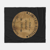 1980生まれ年10月ヴィンテージ誕生日 フリースブランケット (正面(横))