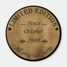 1980生まれ年10月ヴィンテージ誕生日