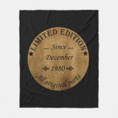 1980生まれ年12月のヴィンテージ誕生日 フリースブランケット (正面)
