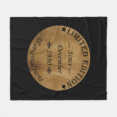 1980生まれ年12月のヴィンテージ誕生日 フリースブランケット (正面(横))