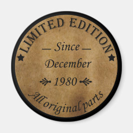 1980生まれ年12月のヴィンテージ誕生日 マグネット