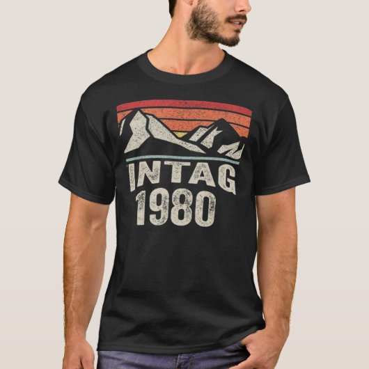 1980生まれ年42誕生日42歳のヴィンテージ Tシャツ (正面)