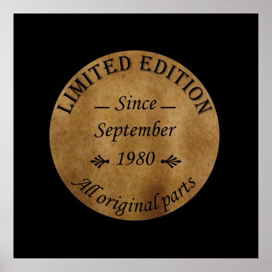 1980生まれ年9月のヴィンテージ ポスター (正面)