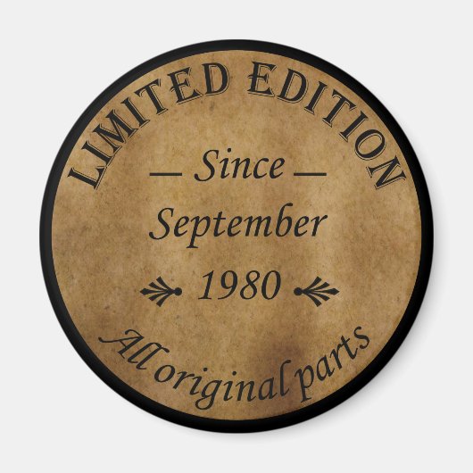 1980生まれ年9月のヴィンテージ マグネット (正面)