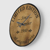 1980生まれ年9月のヴィンテージ ラージ壁時計 (傾斜)