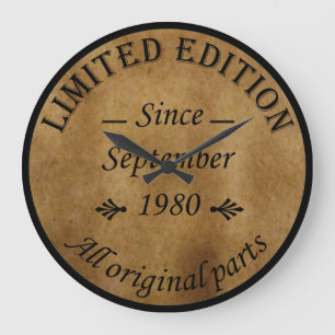 1980生まれ年9月のヴィンテージ ラージ壁時計