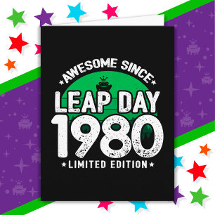 1980素晴らし年閏年日以後2月29誕生日 カード