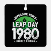 1980素晴らし年閏年日以後2月29誕生日 メタルオーナメント (裏面)