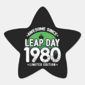 1980素晴らし年閏年日以後2月29誕生日 星シール (正面)
