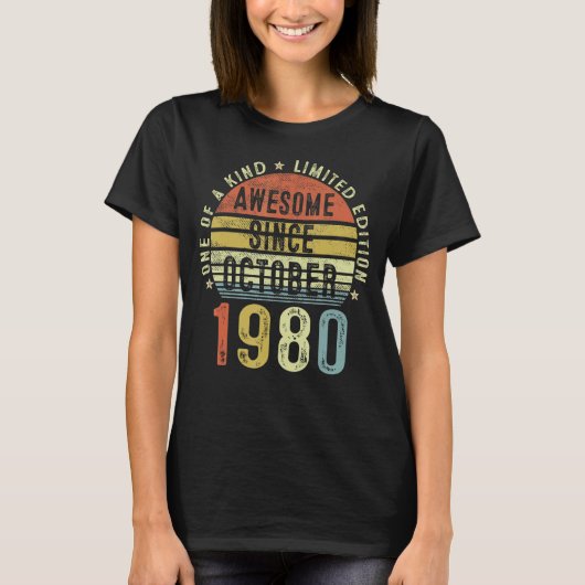 1980素晴らし年10月以来42歳42誕生 Tシャツ (正面)