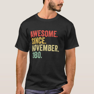 1980素晴らし年11月以来42歳のギフト42n tシャツ