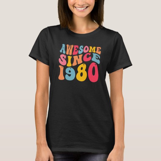 1980素晴らし年42歳レトロヴィンテージ42日 Tシャツ (正面)