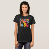 1980素晴らし年42歳レトロヴィンテージ42日 Tシャツ (正面フル)