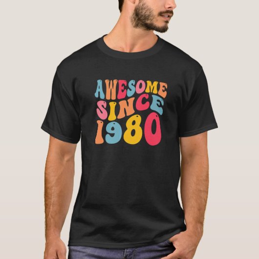1980素晴らし年42歳レトロヴィンテージ42日 Tシャツ (正面)