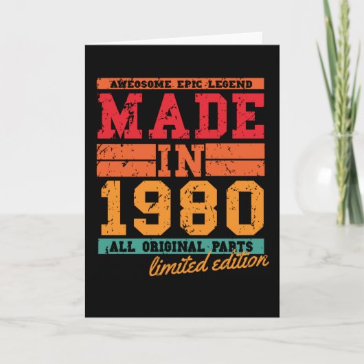 1980誕生日ヴィンテージことわざ カード (正面)