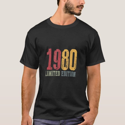 1980限定版誕生日ヴィンテージレトロ Tシャツ (正面)