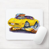 1980-82年のコルベットの黄色い車 マウスパッド (マウス)
