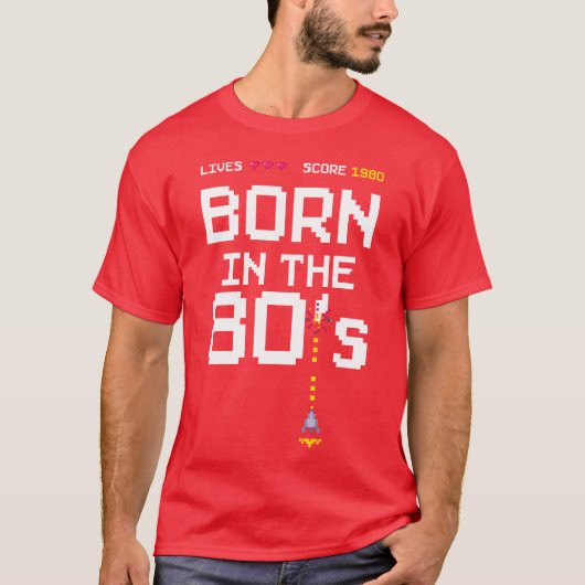1980 Birtday Retro Gamer Piel Born in the 80s frie Tシャツ (正面)