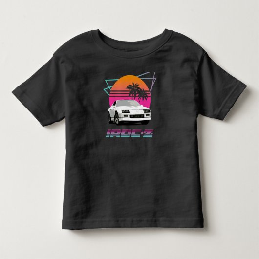 1980_sレトロ波形シェヴィカマロIROC-Z トドラーTシャツ (正面)
