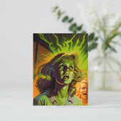 1980sパルプホラー漫画カバーアートワークレトロ ポストカード (スタンド正面)