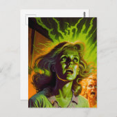 1980sパルプホラー漫画カバーアートワークレトロ ポストカード (正面/裏面)