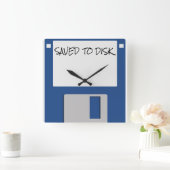 1980sフロッピーディスクのロールバック スクエア壁時計 (ホーム)