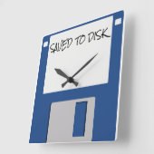 1980sフロッピーディスクのロールバック スクエア壁時計 (傾斜)