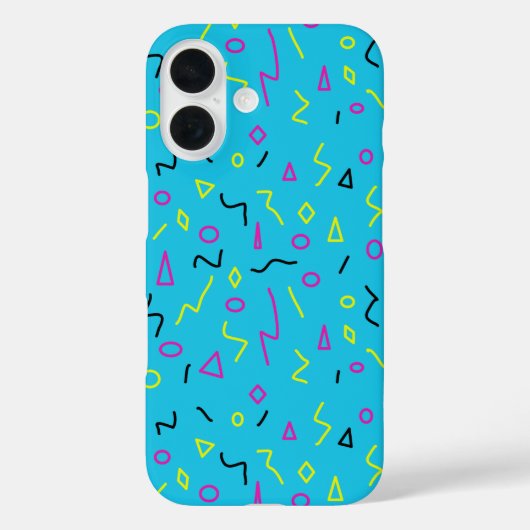 1980sメンフィススタイルブライトブルーピンクイエローレトロ Case-Mate iPhoneケース (裏面)