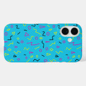 1980sメンフィススタイルブライトブルーピンクイエローレトロ Case-Mate iPhoneケース (裏面 (横))