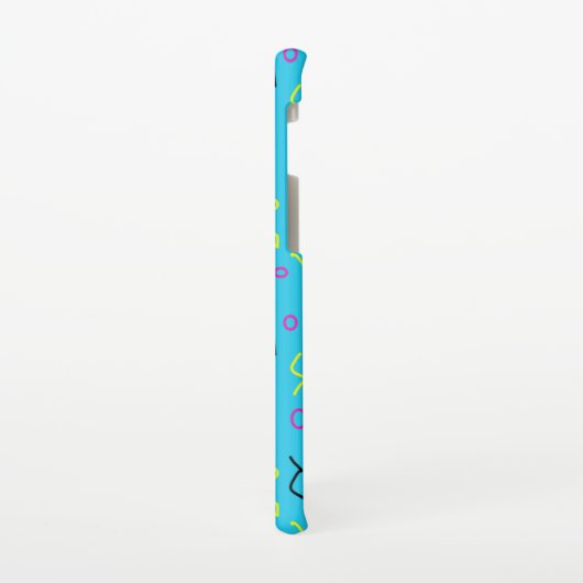 1980sメンフィススタイルブライトブルーピンクイエローレトロ samsung galaxyケース (左側)