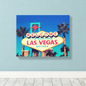 1980sレトロWelcome to Fabulous Las Vegas sign キャンバスプリント (インサイチュ (ウッドフロア))