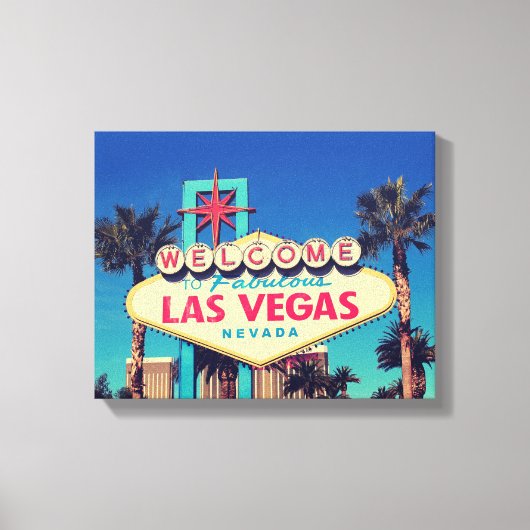 1980sレトロWelcome to Fabulous Las Vegas sign キャンバスプリント (正面)