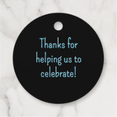 1980sレーシングカーブラック&シアン任意の年齢男性のパーティー フェイバータグ (裏面)