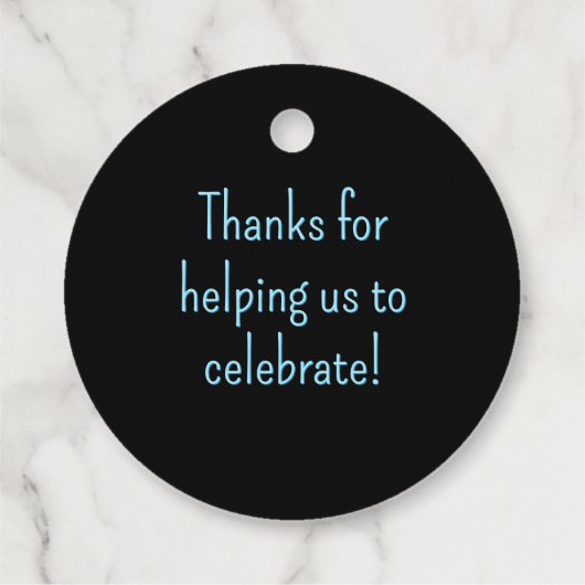 1980sレーシングカーブラック&シアン任意の年齢男性のパーティー フェイバータグ (裏面)