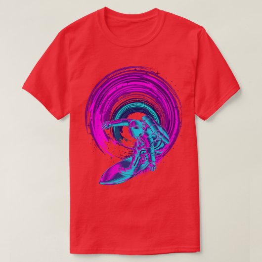 1980s Art Synthwave Surfing Vaporwave Surfer Astro Tシャツ (デザイン正面)