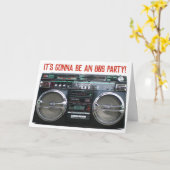 1980s Boombox誕生日またはパーティの招待状80s カード (黄色い花)