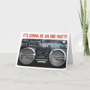 1980s Boombox誕生日またはパーティの招待状80s カード
