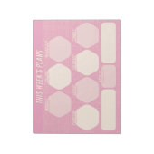 1980s Pink Hand Drawn Grid Planner Weekly ノートパッド (回転)