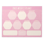 1980s Pink Hand Drawn Grid Planner Weekly ノートパッド (正面)
